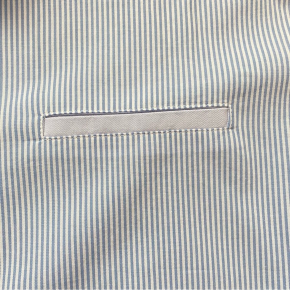 Saint James Mademoiselle Blue White Striped Button Down Preppy Shirt Size 14 - Picture 10 of 15